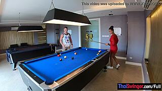 Amateur Couple Playing Pool And Having Passionate Sex Afterwards