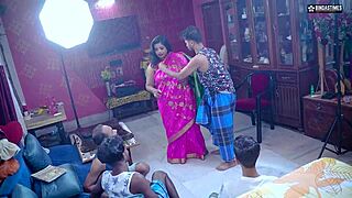 Desi indian big boobs horny milf step mom gets gangbanged by step sons with full facial cumshot.