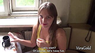 rural cutie's chubby pussy takes pov creampie pounding