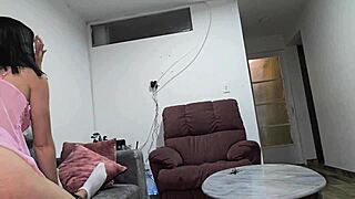 Beautiful woman in pajamas rides big cock cowgirl style.