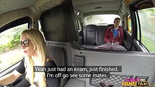 Bossy blonde milf taxis skinny student for intense ride.