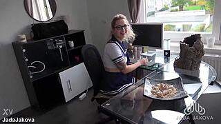 tutor ditches lessons to fuck nerdy teen, creampies shaved tight pussy