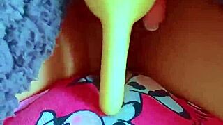 whoa 😍 tiny latina coed's first vibrator shakes her shaved wet pussy to orgasm 👅 homemade toy play