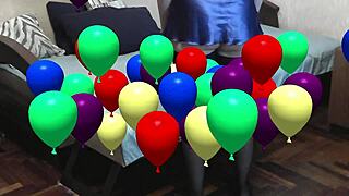 beautiful girl skips panties for stockings and negligee as she fingers wet pussy to squirting orgasm in solo fetish show