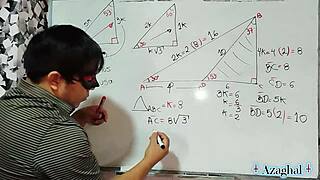 Nerdy Japanese student learns math or takes teacher's creampie lesson