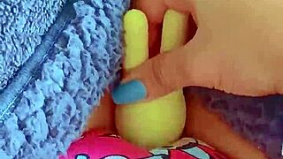whoa 😍 tiny latina coed's first vibrator shakes her shaved wet pussy to orgasm 👅 homemade toy play
