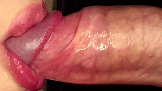 Close-Up Latina Teen Sucks Flaccid Cock Huge Two Cumshots Deep Blowjob