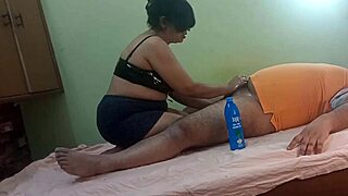 indian bhabhi moans loud sucking electrician's cock before pussy pounding