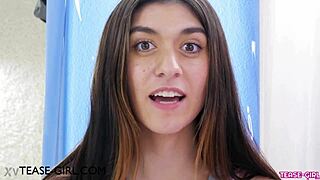 College brunette spills her first fuck secrets casually