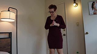 sexy redhead gilf tutor ruby lynne gonna make you forget studies with her big cock distractions 🔥👓