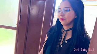 shy college student caught masturbating during private lessons