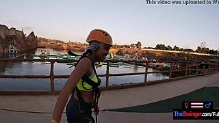 Asian teen couple sneaks hardcore pov sex after boyfriend waterpark fun