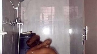 naughty african student nurse bares plump perky tits bucket bathing bts