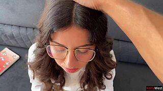 speech therapist fucks glasses student in all holes anal closeup cum on glasses