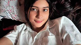 shy colombian latina bride in bunny costume gets seduced on bed with big tits bouncing wildly