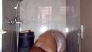 naughty african student nurse bares plump perky tits bucket bathing bts