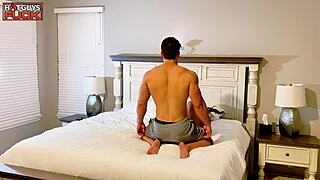 Super handsome college brunette gives intense 1on1 blowjob to big ass fan