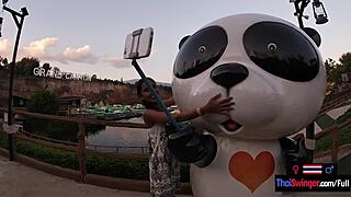 Asian teen couple sneaks hardcore pov sex after boyfriend waterpark fun