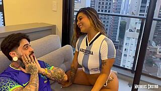 Minha amiga argentina gostosa e safada iara sanchez me consolou teasing blowjob after brasil loss