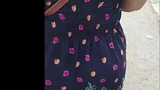 chubby puta whore begs old man to fuck her fat pussy in street lingerie!