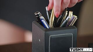 Gorgeous Valentina Nappi anal nympho seduces horny college campus stud