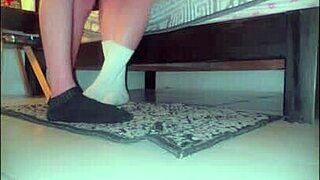 Sexy college girl sneaks neighbor in for hot dorm pounding