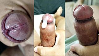 dude, check this compilation of my tiny foreskin dick jerks and explosive cumshots while my girlfriend fingers her juicy pussy and tits - part 12