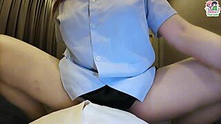 cute thai student ninew takes a hot creampie