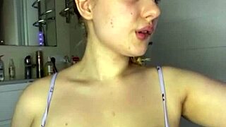 Horny BBW Teen Fingers Shaved Pink Pussy Close-Up In Leather Lingerie