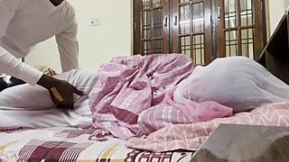 Thick latina bff sneaks into bed for stepbro fuck