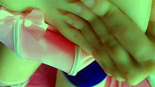 naughty student lifts skirt teases tongue and fingers wet pussy messily