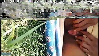 Desi bhabhi fingers wet pussy then gets fucked in fields