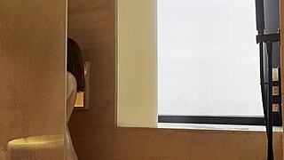 muscular russian with perky natural tits gets ripped clothes shower fuck backstage bareback