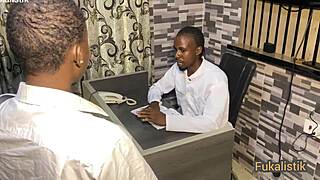 Naughty Big Ass Ebony Student Seduces Biology Teacher in Office for BBC Pounding