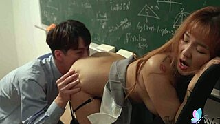 Naughty Chinese Teacher Seduces Student For Classroom Cowgirl And Doggystyle Ecstasy