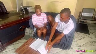 teacher bends me over office desk for wet pussy pounding