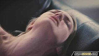 Cute Blonde's Sultry Bedroom Caress