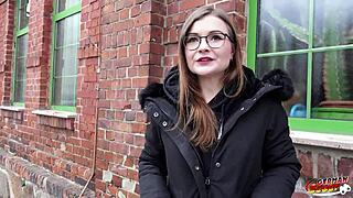 Heart-pounding German scout picks up tiny 18+ Emily for raw casting fuck and cum