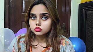 Step-sister surprises with valentine advance on shaved pussy in bedroom