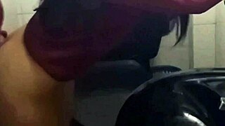 students sneak bent over doggystyle creampie in public school bathroom stall