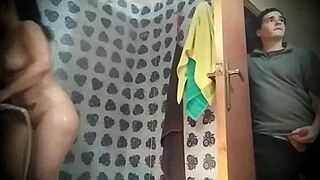 stepsister showers seductively then bends over for deepthroat doggystyle pounding