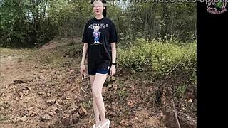 That cute Thai babe's outdoor POV romp