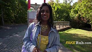 horny petite indian student pickup deepthroats monster cock for cash outdoors