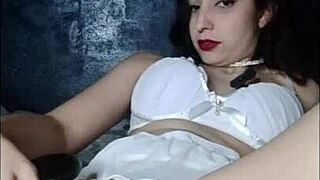 brunette sneaks anal toy play watching monster cock in homemade pov