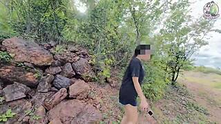 That cute Thai babe's outdoor POV romp