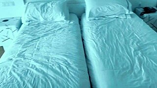 Hotel room unknown big ass babe wakes to MORNING JERK OFF turning into rough DOGGY FUCK