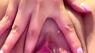 petite asian teen rubs creamy pussy through panties for double squirting orgasm solo