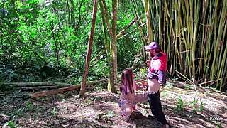 Outdoor Plaid Skirt Babe Deepthroats for Mouth Creampie