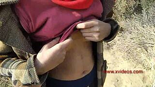 hey outdoor teen girlfriend rani singh rides big cock desi style