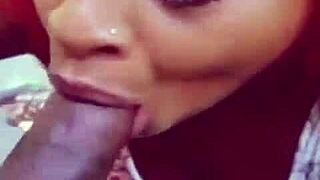 Redhead EBONY SLUT deepthroats then FUCKS law student cock PUBLICALLY